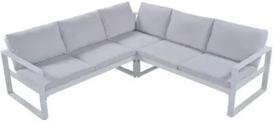 Industrial Style Outdoor Sofa Combination Set With 2 Love Sofa, 1 Single Sofa, 1 Table, 2 Bench