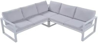 Industrial Style Outdoor Sofa Combination Set With 2 Love Sofa, 1 Single Sofa, 1 Table, 2 Bench