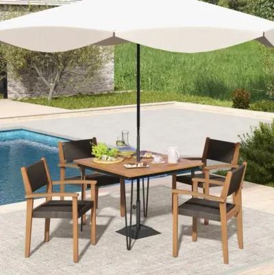 Hivvago Set of 2 Stackable Outdoor Wicker Dining Chair