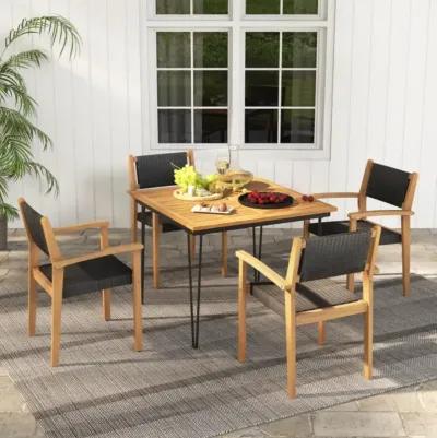 Hivvago Set of 2 Stackable Outdoor Wicker Dining Chair