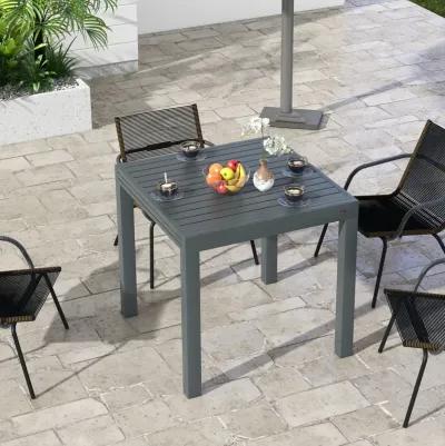 Extendable Patio Dining Table for 4-6 Outdoor Dining Table Gray