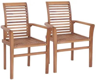 vidaXL Stacking Dining Chairs 4 pcs Solid Teak