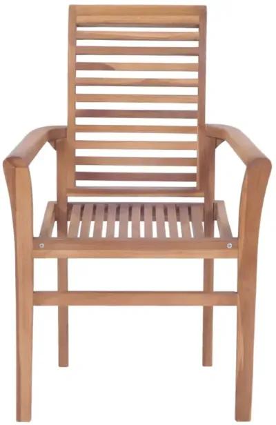 vidaXL Stacking Dining Chairs 4 pcs Solid Teak