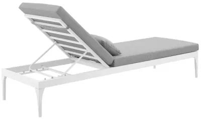 Perspective Cushion Outdoor Patio Chaise Lounge Chair - White Gray