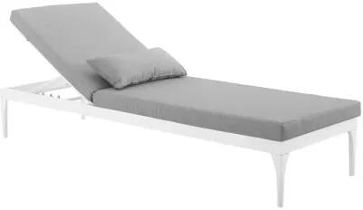 Perspective Cushion Outdoor Patio Chaise Lounge Chair - White Gray