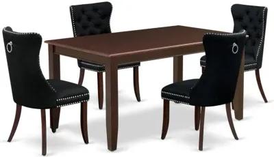 5 Piece Kitchen Table & Chairs Set Consists of a Rectangle Dining Table