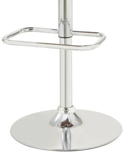 Contemporary Small Back Adjustable Bar Height Stool, Cream & Walnut Brown-Benzara