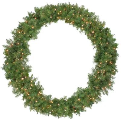 Pre-Lit Northern Pine Artificial Christmas Wreath - 48-Inch  Clear Lights