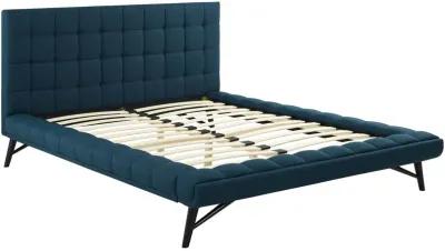 Modway - Julia Queen Biscuit Tufted Upholstered Fabric Platform Bed