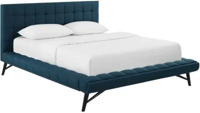 Modway - Julia Queen Biscuit Tufted Upholstered Fabric Platform Bed