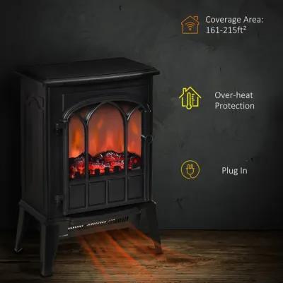 Black Home Heating: Modern Freestanding Electric Fireplace Heater