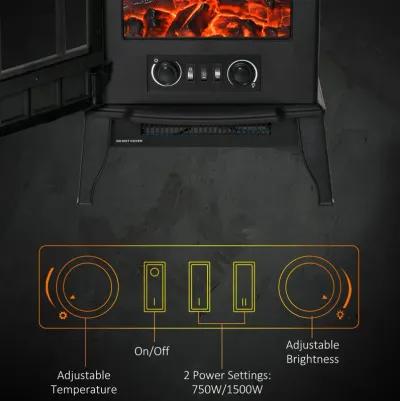 Black Home Heating: Modern Freestanding Electric Fireplace Heater