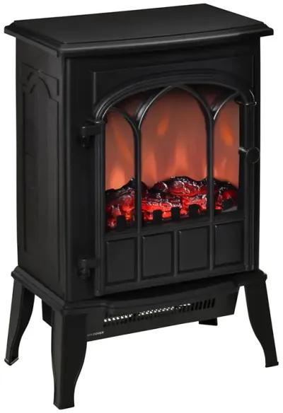 Black Home Heating: Modern Freestanding Electric Fireplace Heater