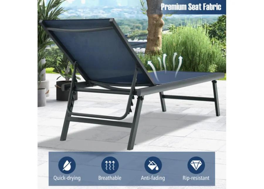 Hivvago 3 Pieces Patio Chaise Lounge Chair and Table Set for Poolside Yard