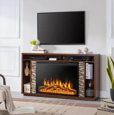 Electric Fireplace Recessed with Adjustable Flames