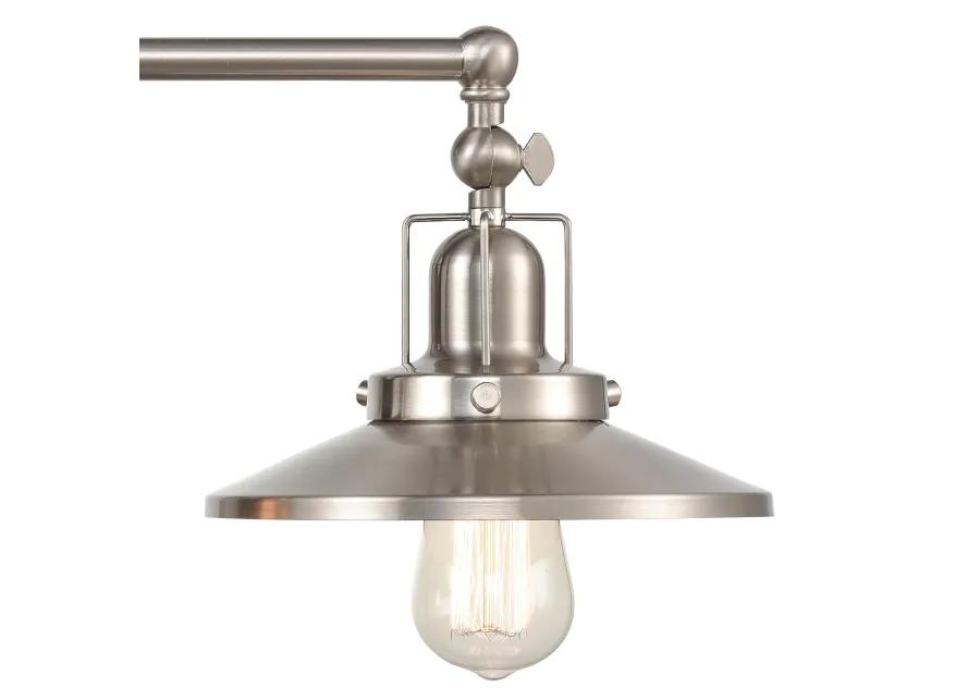 English Pub 28'' Wide 3-Light Nickel Vanity Light