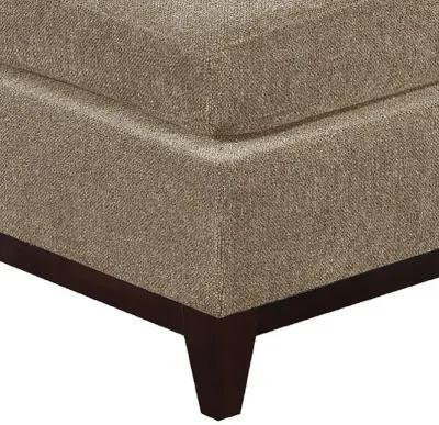 Fabric Cocktail Ottoman with Chamfered Feet, Gray-Benzara