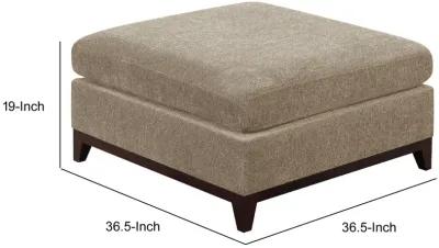 Fabric Cocktail Ottoman with Chamfered Feet, Gray-Benzara