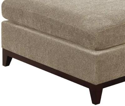 Fabric Cocktail Ottoman with Chamfered Feet, Gray-Benzara