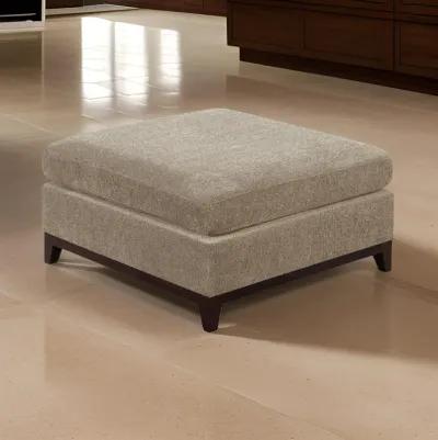 Fabric Cocktail Ottoman with Chamfered Feet, Gray-Benzara