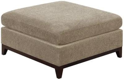 Fabric Cocktail Ottoman with Chamfered Feet, Gray-Benzara