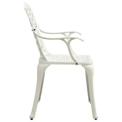 vidaXL Garden Chairs 4 pcs Cast Aluminum White