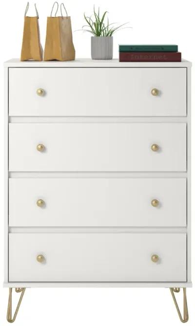 Novogratz Finley 4 Drawer Dresser, White