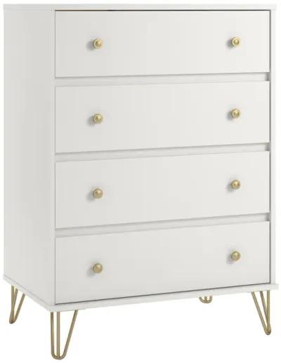 Novogratz Finley 4 Drawer Dresser, White