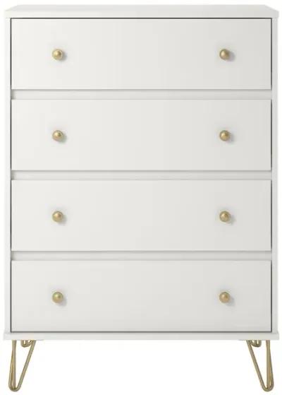 Novogratz Finley 4 Drawer Dresser, White