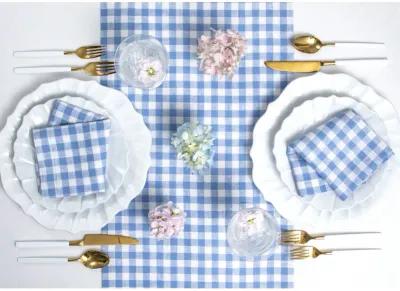 Solino Home 100% Pure Linen Table Runner | Gingham Check