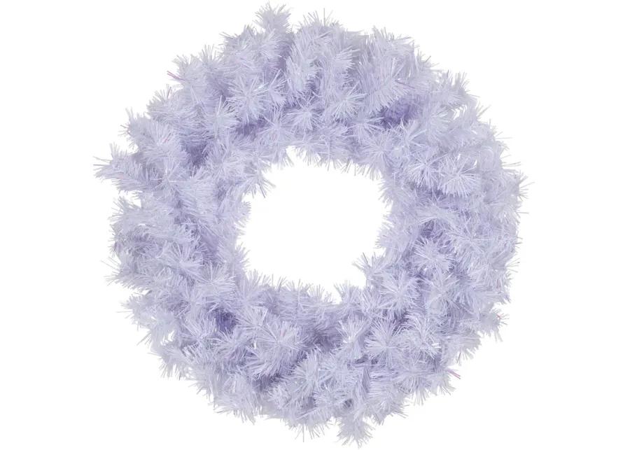 Icy White Iridescent Spruce Artificial Christmas Wreath  24-Inch  Unlit