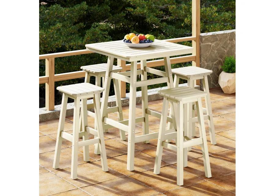 WestinTrends 5-Piece HDPE Outdoor Patio Dining Bar Bistro Table Set with Bar Stools