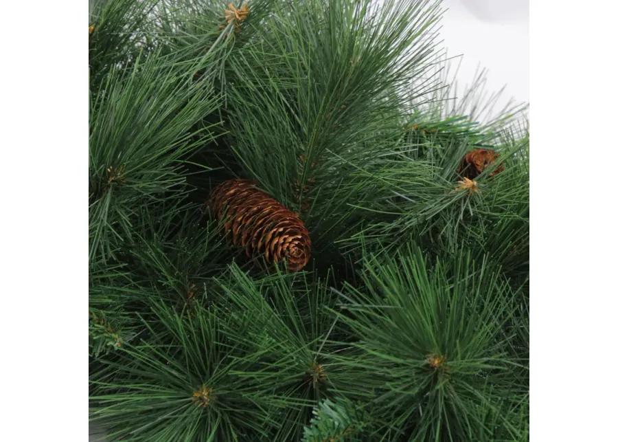 Mixed White Valley Pine Artificial Christmas Wreath  36-Inch  Unlit