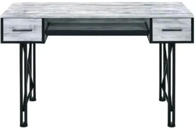 Settee Computer Desk, White & Black Finish 92797