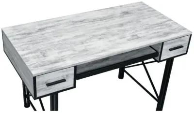 Settee Computer Desk, White & Black Finish 92797