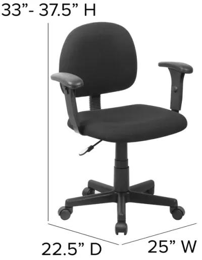 Wayne Mid-Back Fabric Swivel Task Office Chair with Adjustable Arms