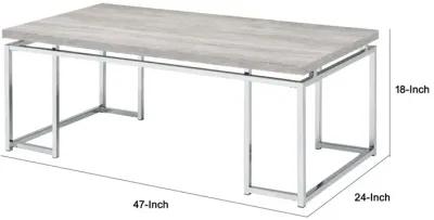 Coffee Table, Natural Oak & Chrome