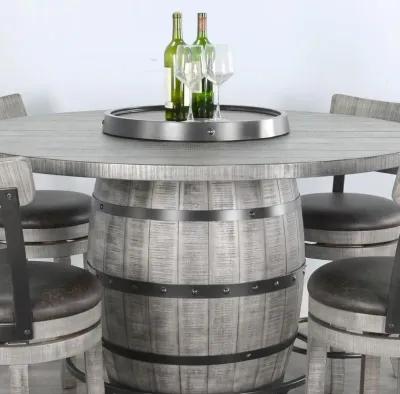 Sunny Designs Round Pub Table with Wine Barrel Base