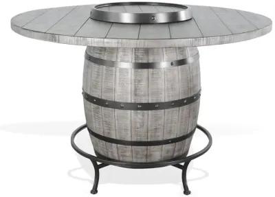 Sunny Designs Round Pub Table with Wine Barrel Base