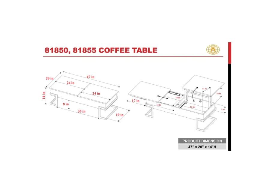 Calnan Coffee Table In Black & Chrome