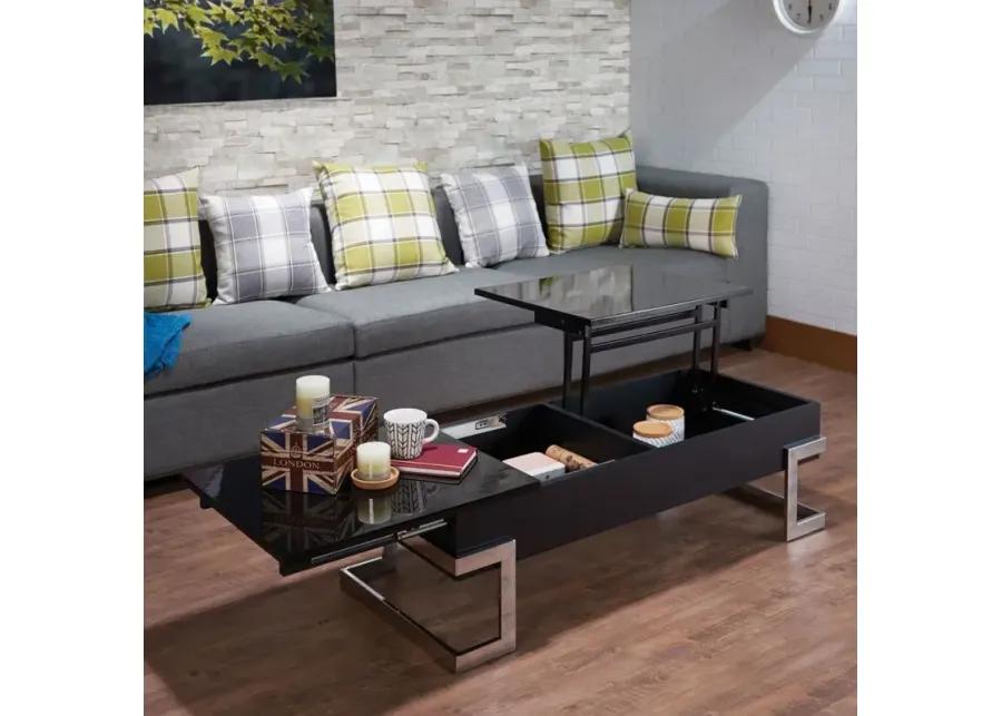 Calnan Coffee Table In Black & Chrome