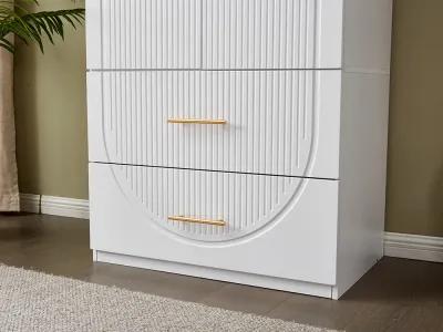 Wood Closet Organizer System: Walk-in Closet System Free Standing Closet with 2 Drawers with Shelves Hanging Rod Built-in Clothes Storage Organization White 31.5"W x 15.7"D x 70.8"H