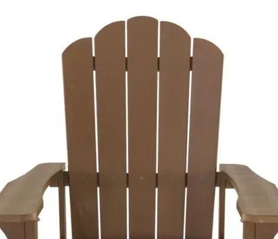 West Outdoor Patio Adirondack Chair, 30 Inch, Wood Style Brown Finish - Benzara