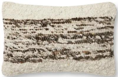 Joan PAL0032 Ivory/Tobacco 13''x21'' Down Pillow by Amber Lewis x Loloi