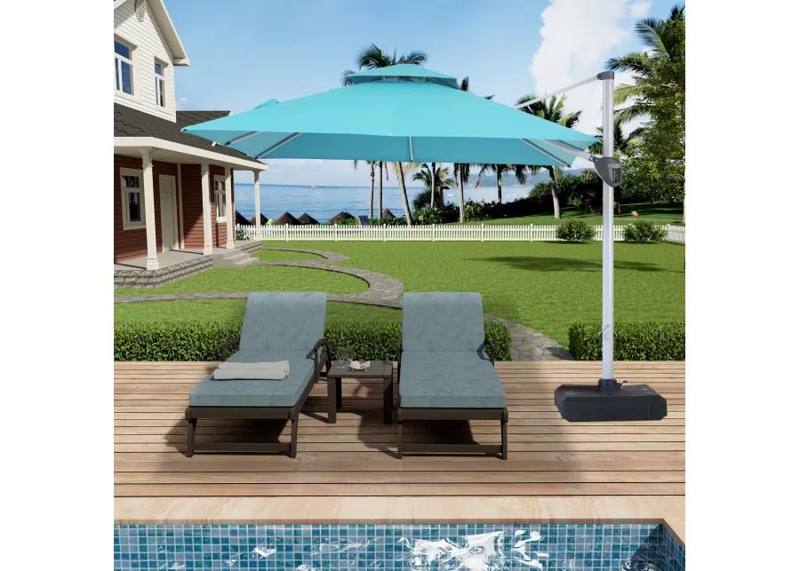 Mondawe 10ft Square Cantilever Patio Umbrella with Weighted Base Included