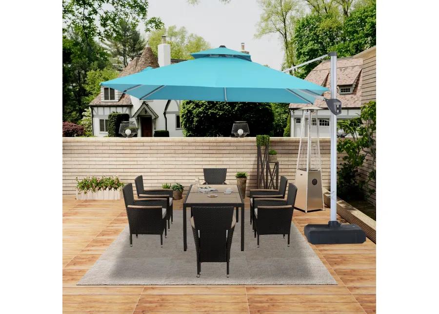 Mondawe 10ft Square Cantilever Patio Umbrella with Weighted Base Included