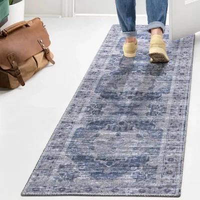 Alanya Ornate Medallion Machine-Washable Runner Rug