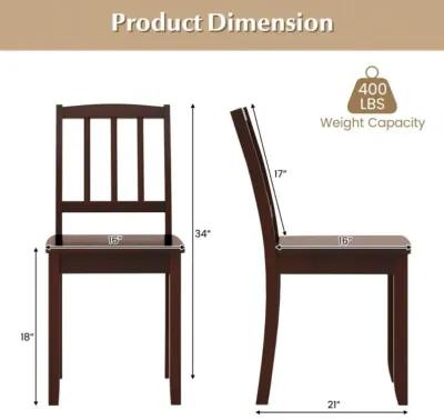 Hivvago Wood Dining Chair Set of 2 with Rubber Wood Legs