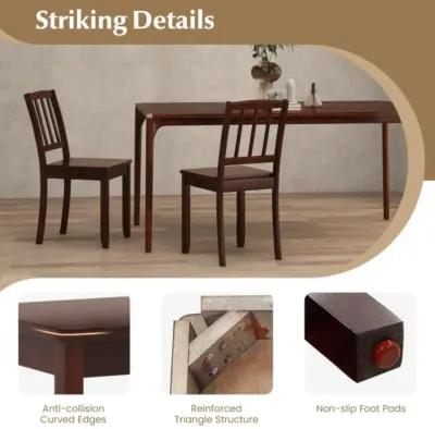 Hivvago Wood Dining Chair Set of 2 with Rubber Wood Legs