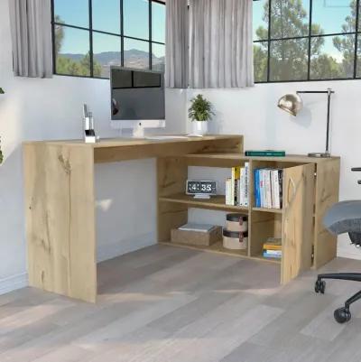 L-Shaped Desk Desti, Office, Light Oak